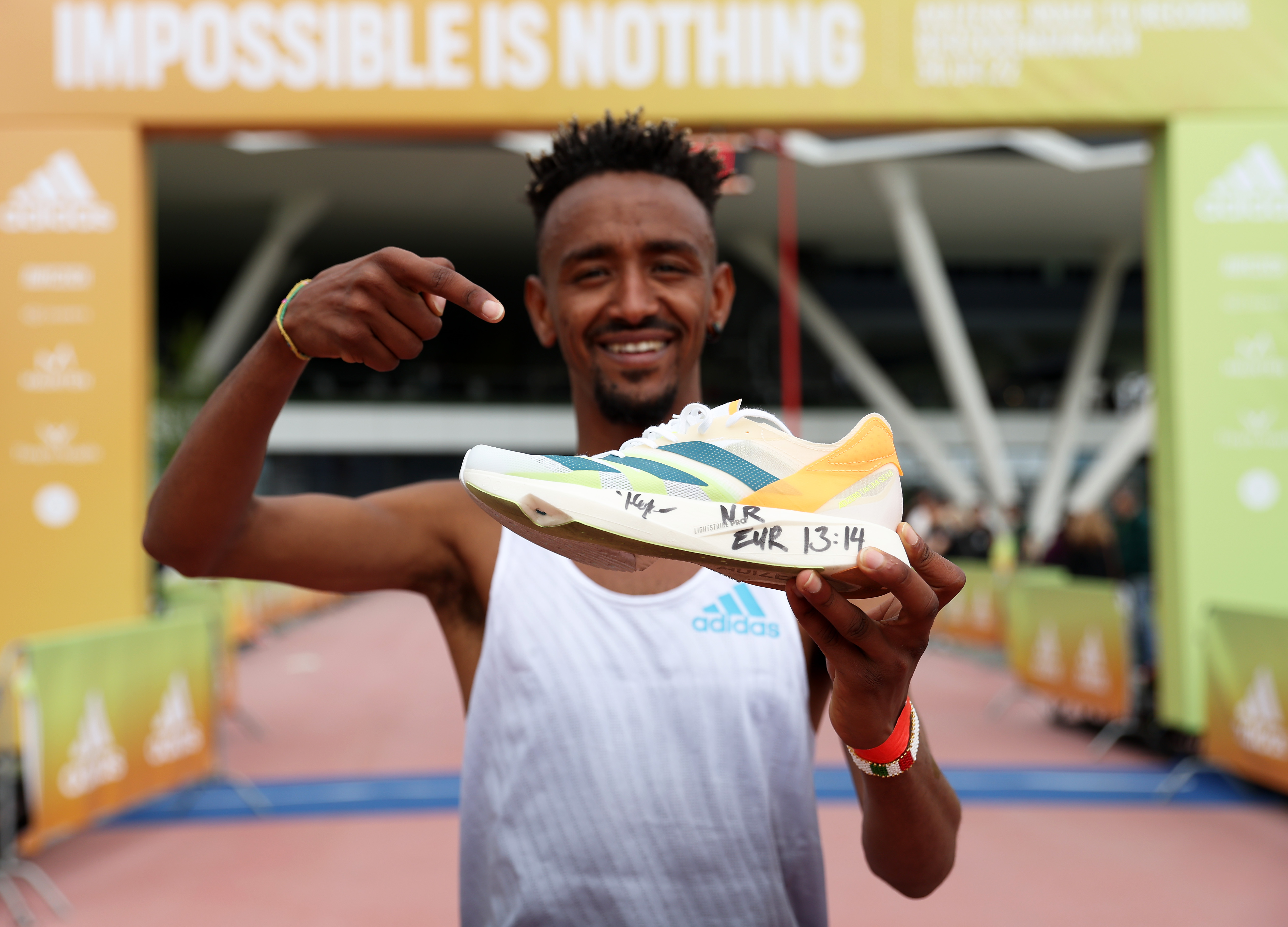 Images of runners crossing the finish line