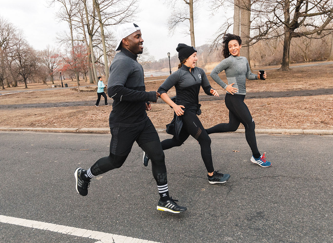 Jogging in cold weather clothing on sale