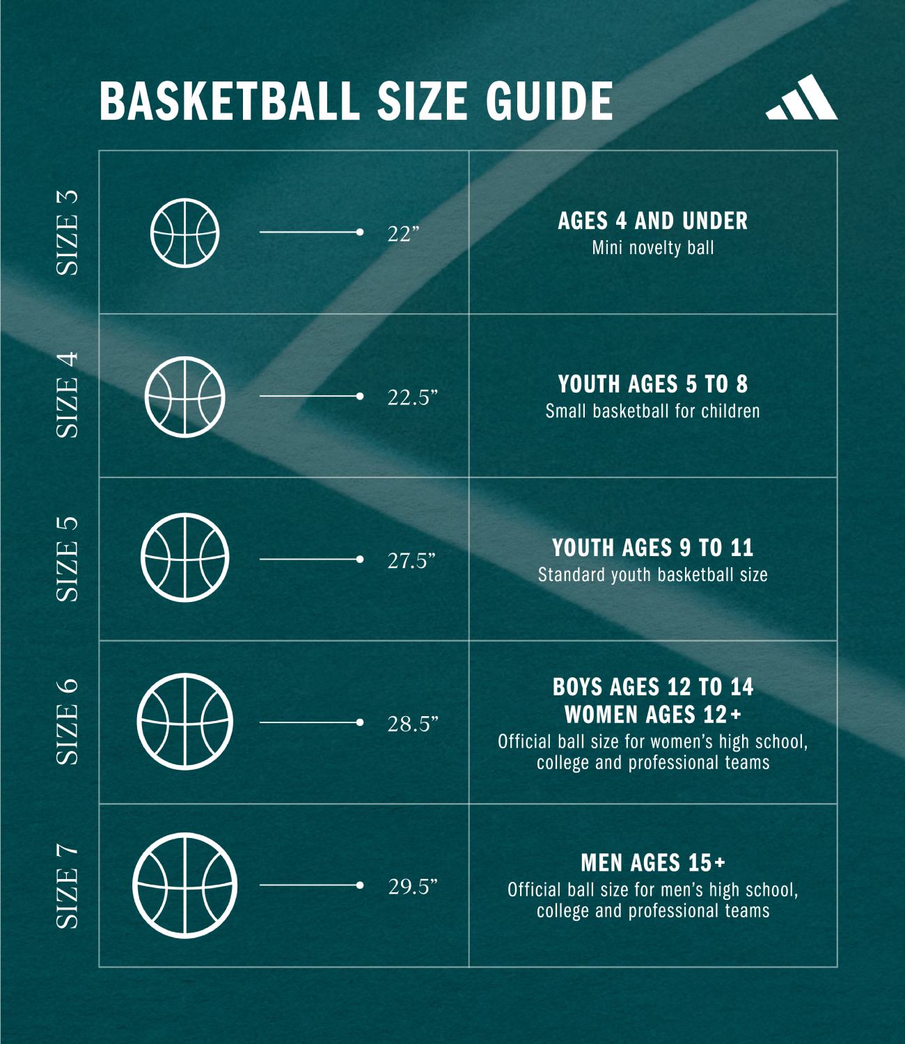 Adidas grade school size chart online