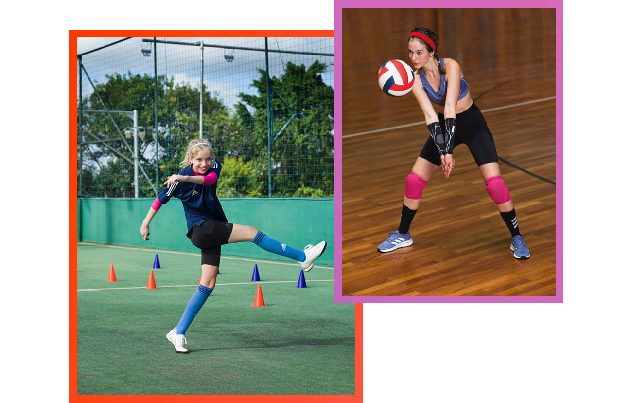 Atleta practicando voleibol con las licras TechFit Period Proof de adidas