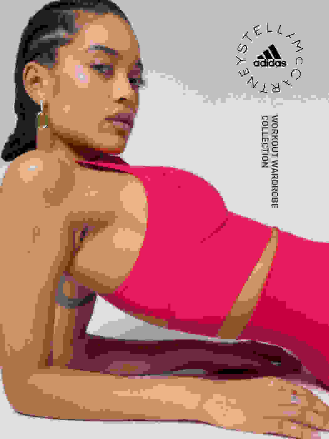 Model wears Active Pink Workout Wardobe two peice sports bra and tights