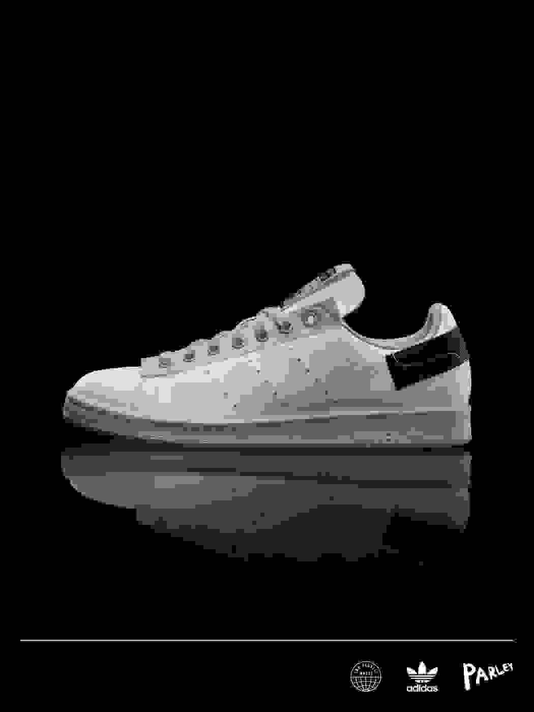 Side view of the Stan Smith on a black background