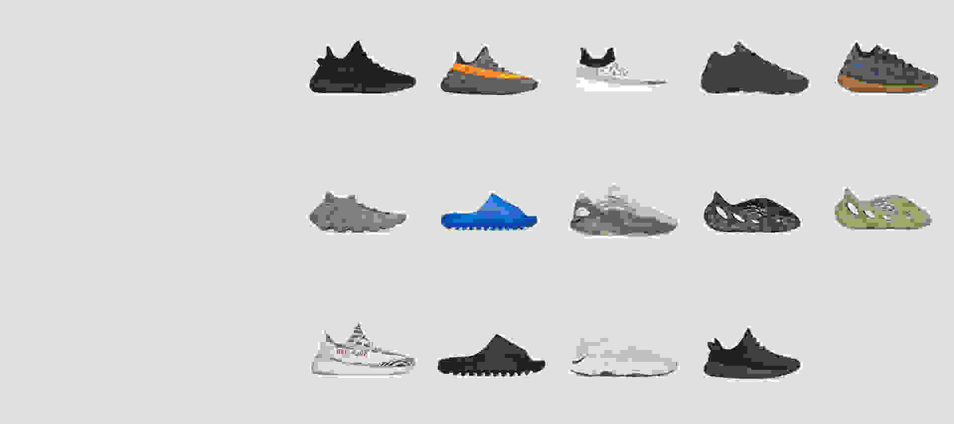 Assortment of Yeezy Shoe Models
