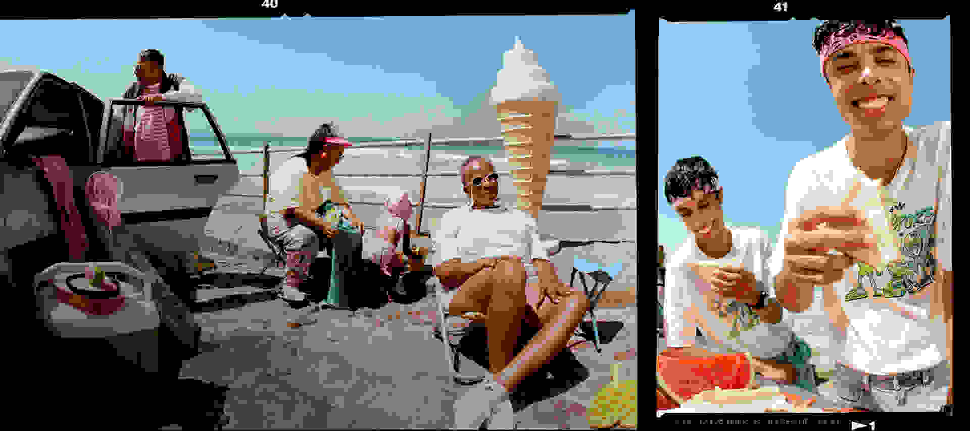 Family picnics at the beach