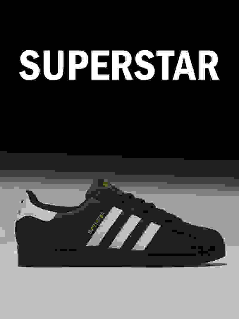 A close-up crop of the adidas Originals Superstar shoe is shown.