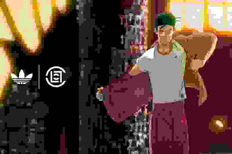 A young man with a distinctive hairstyle stands in a dimly lit alley, holding a red jacket and surrounded by a vibrant, neon-lit environment.