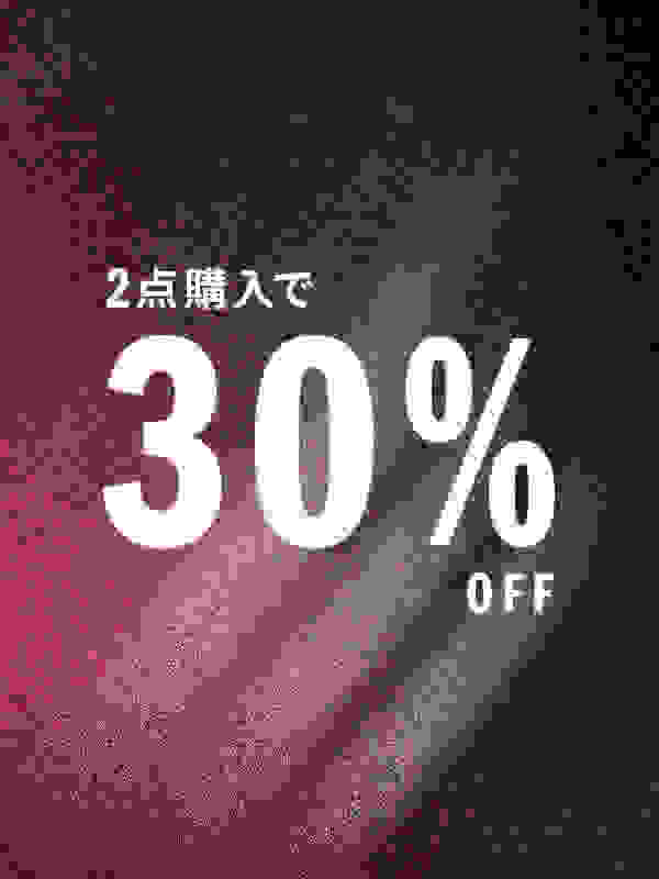 The image displays a 30% off discount offer against a dark, textured background with a reddish hue.