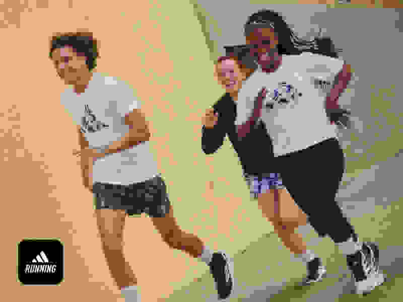 Three friends on a run together.