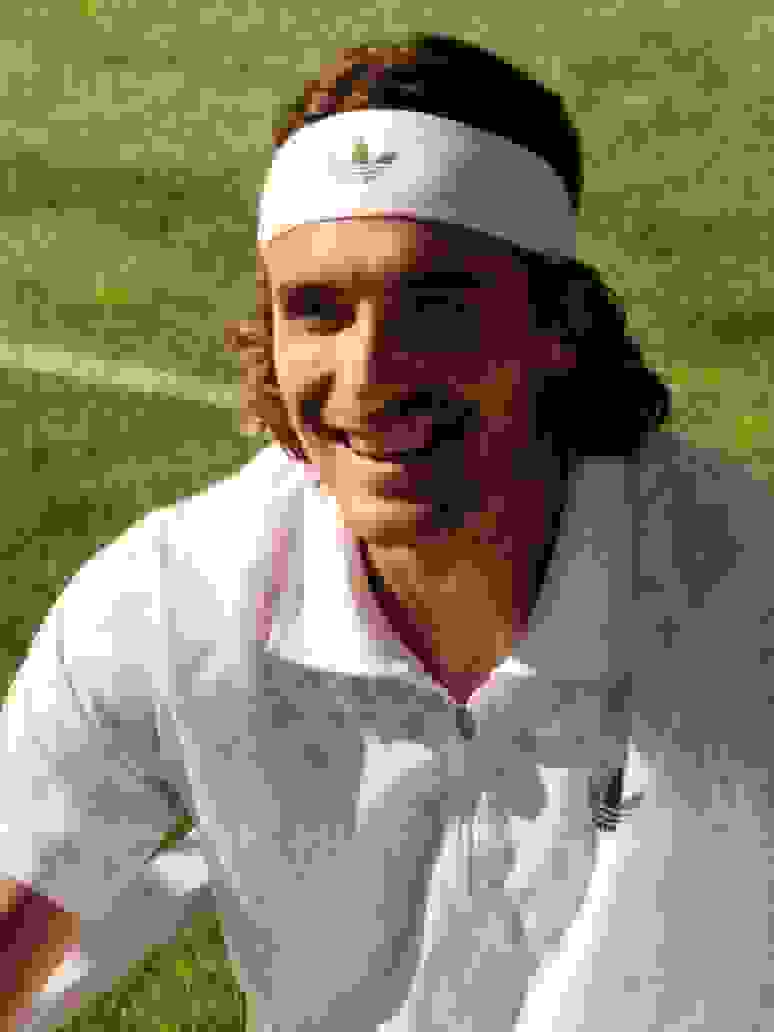 Tennis player Stefanos Tsitsipas wearing the London Originals Collection.