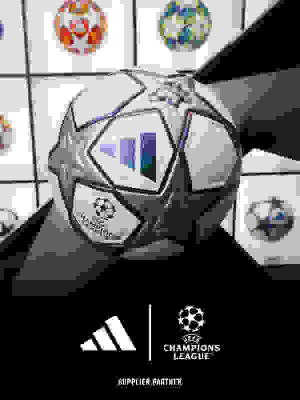 Visual featuring the new UEFA Champions League 25 years anniversary match ball