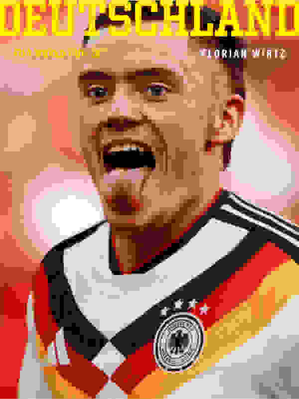 FIFA ワールドカップ 26™ドイツ代表ホームユニフォームを着用したフロウ・ヴィルツのビジュアル