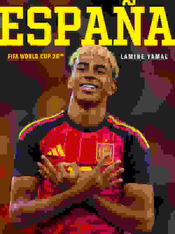 FIFA ワールドカップ 26™スペイン代表ホームユニフォームを着用したラミン・ヤマルのビジュアル
