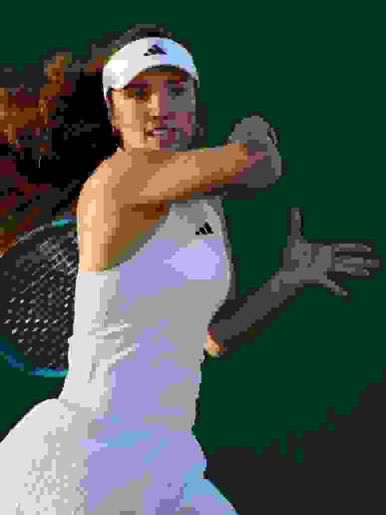 Camilla Osorio playing tennis in the adidas London Collection.