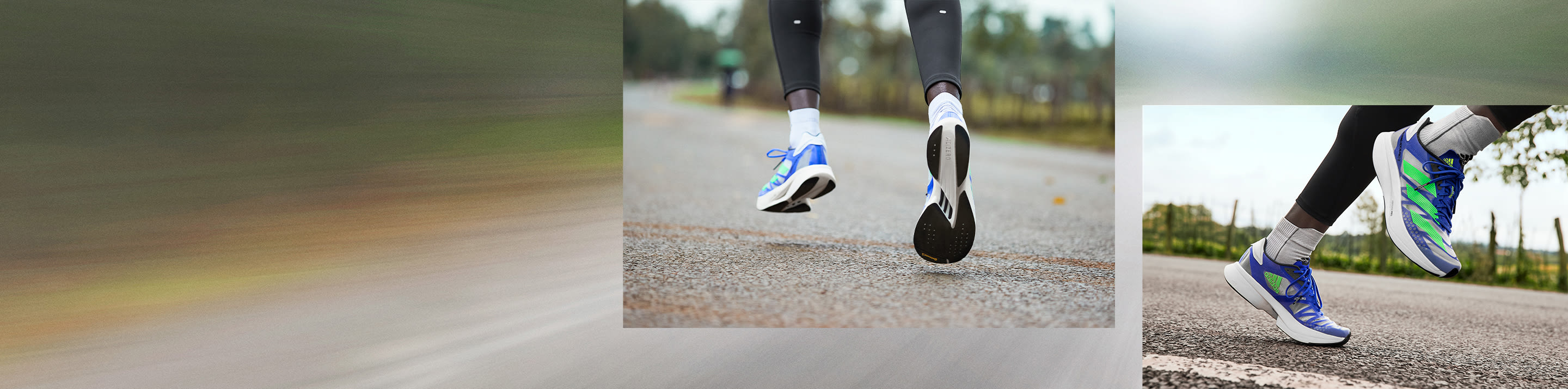Graphic with two images of ADIOS PRO 2 on foot