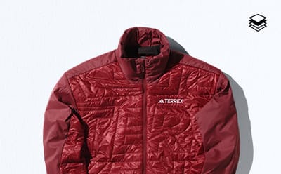 A red Adidas Terrex jacket