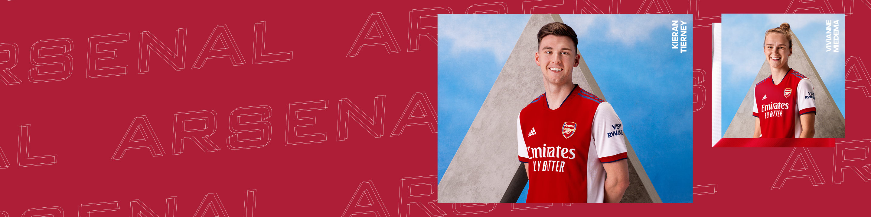 A visual of an Arsenal Home Jersey and a male player wearing Arsenal Home Jersey
