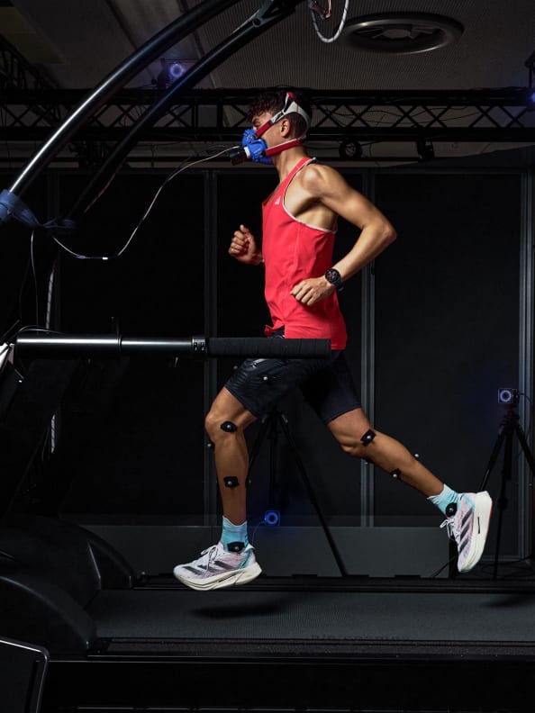 A pair of legs with running sensors on wears the Prime X 2 strung