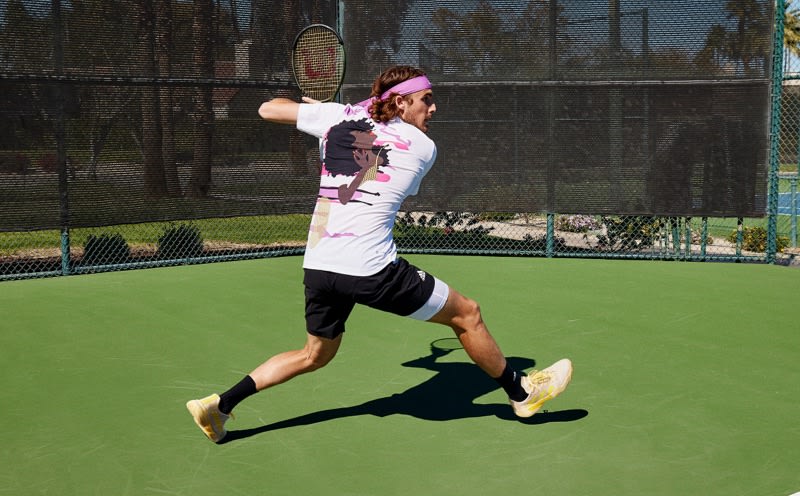 Tsitsipas playing tennis