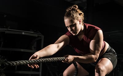 Female model working out in adidas training collection