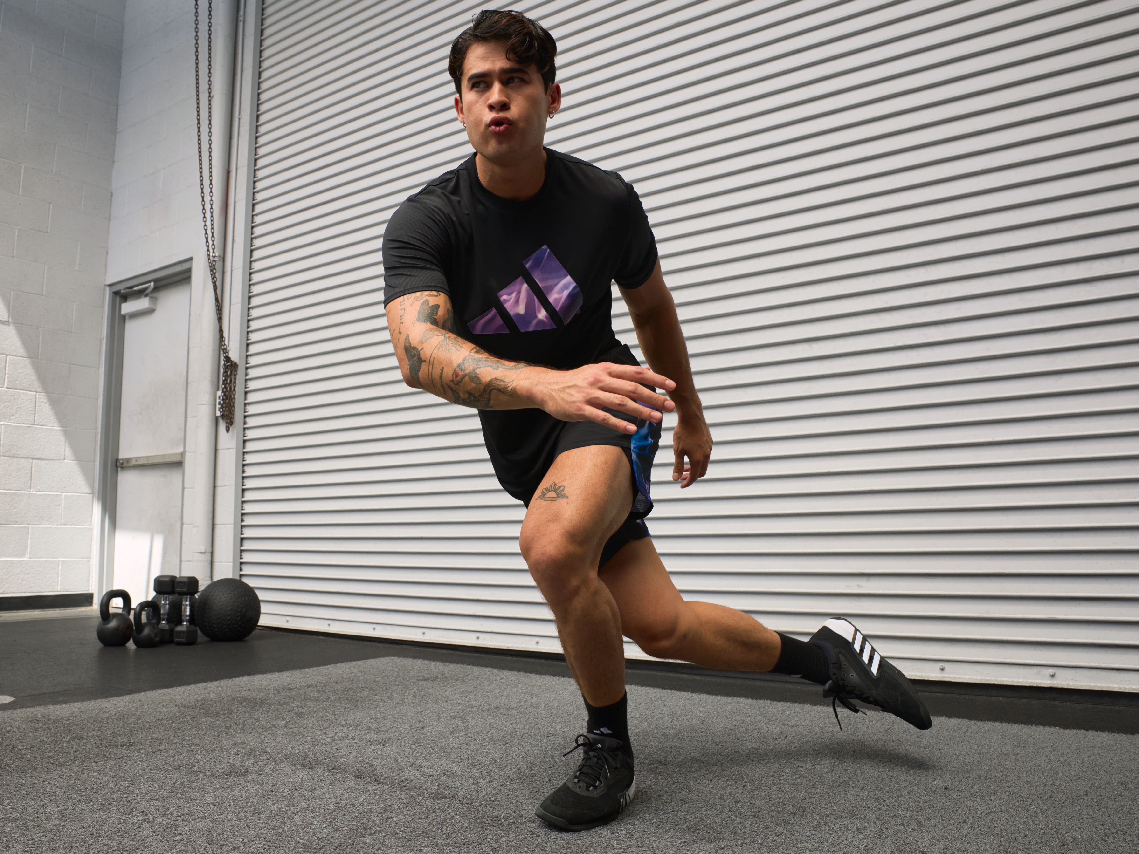 adidas Optime Training Shiny Full Length Gym Leggings Semi Pulse Lilac XS