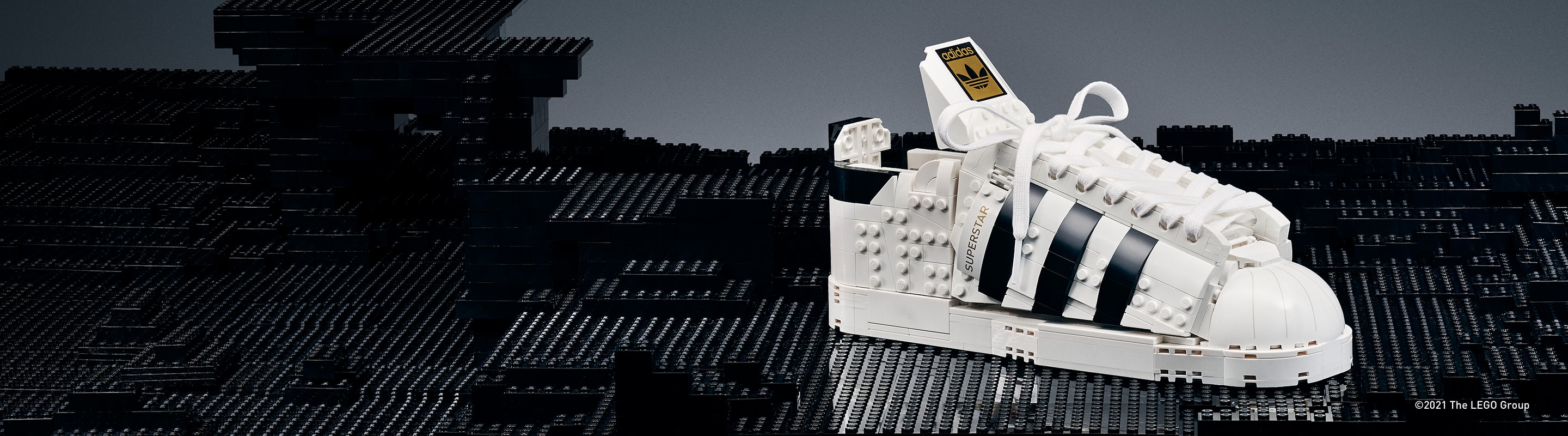 The classic Superstar shoe, reimagined with LEGO bricks.
