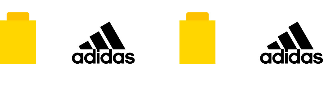 Kids wearing colourful adidas LEGO® outfits.