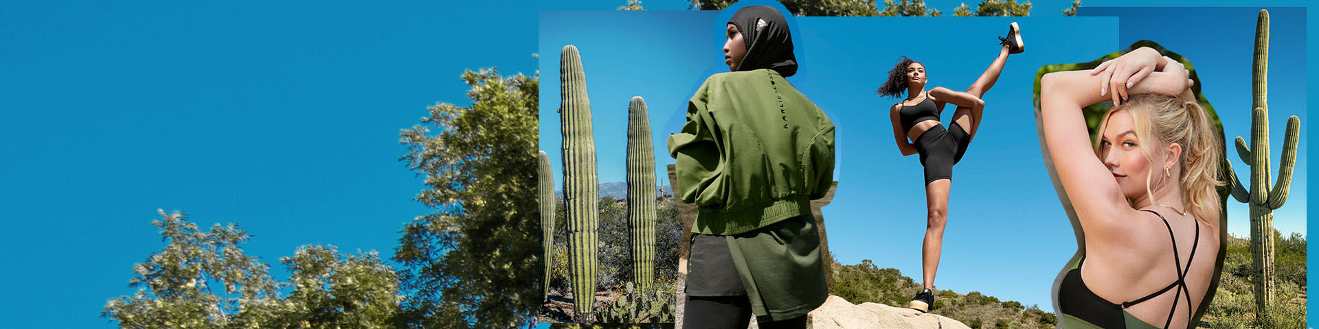 Women working out in nature in adidas x Karlie Kloss collection