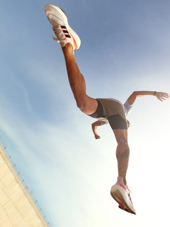 Image of person running wearing Ultraboost Light shoes.