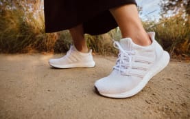 Young woman wearing sports shoes.