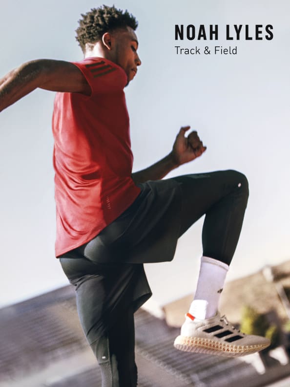 Man working out while wearing the new adidas 4DFWD running shoe.