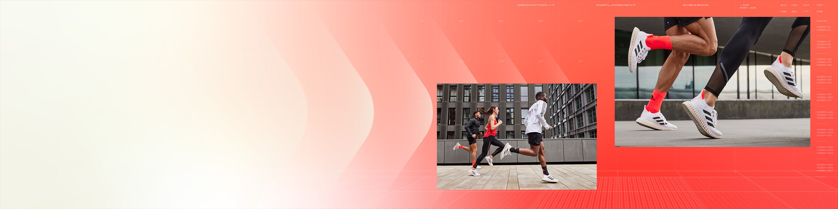 Group of people running outside while wearing the new adidas 4DFWD running shoe.