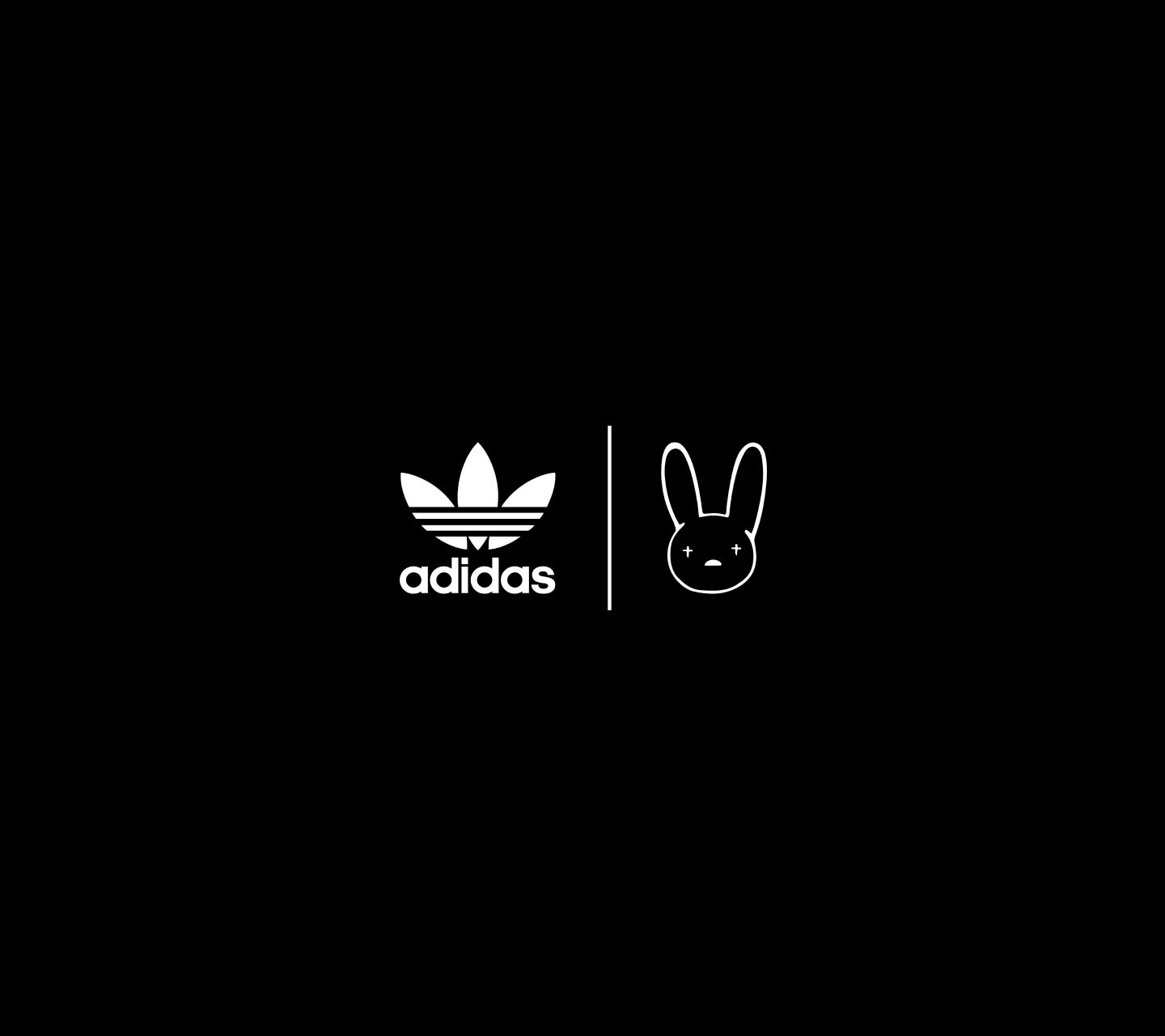adidas and Bad Bunny logo on a black background.
