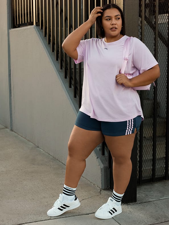 womens plus size adidas shorts