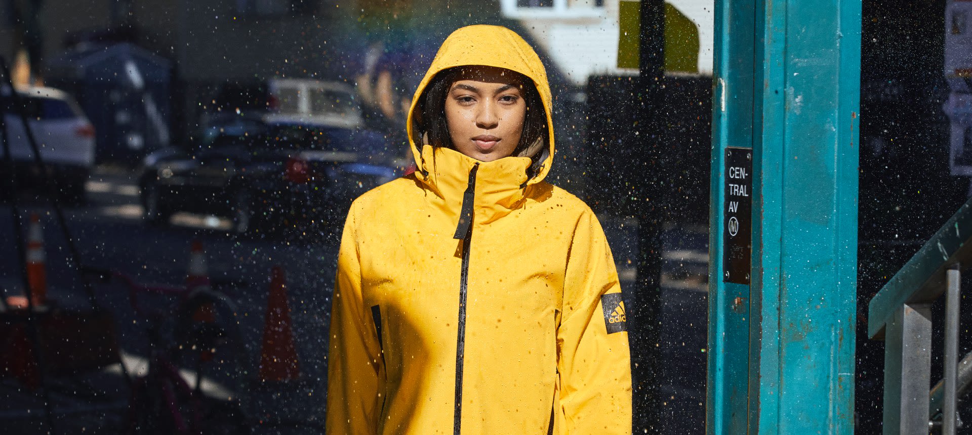 adidas yellow rain jacket