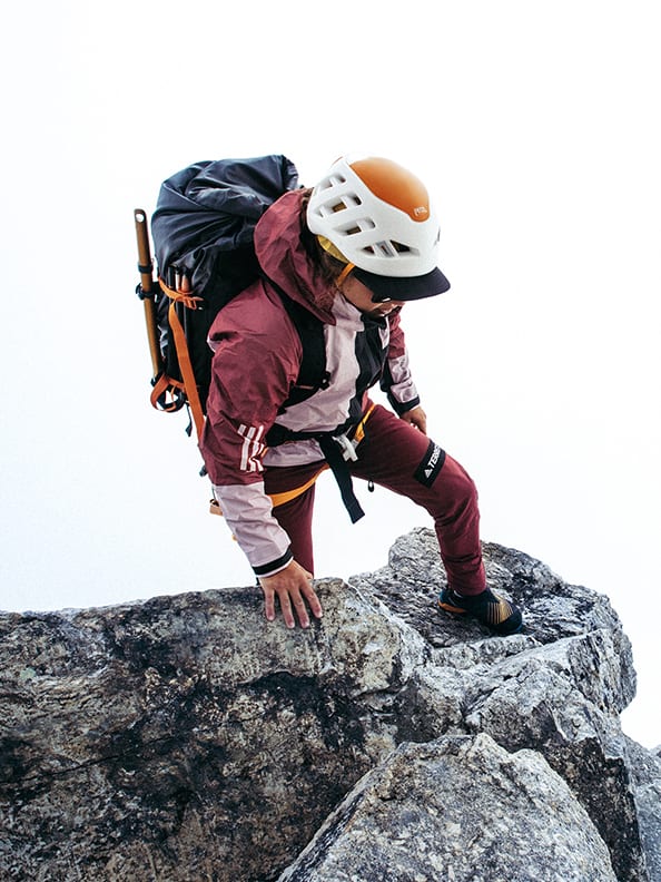 Terrex mountaineering athletes ascending Mont Blanc.