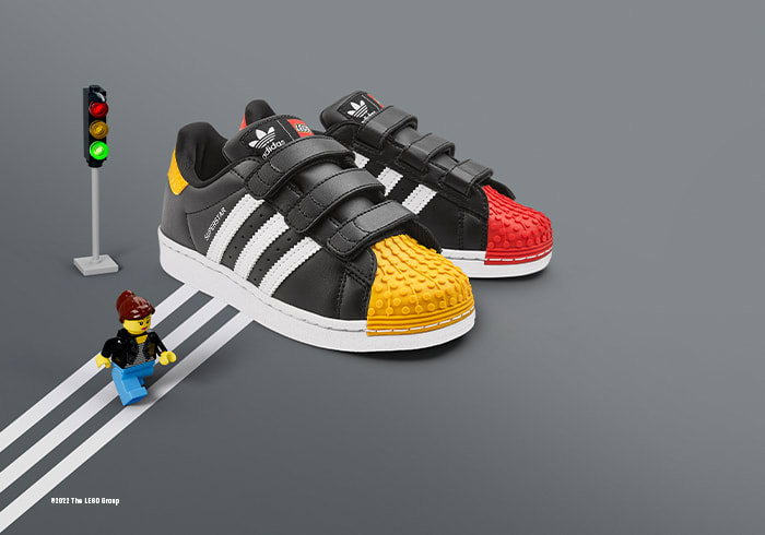 Key visual with kid wearing the new adidas LEGO® Classic collection