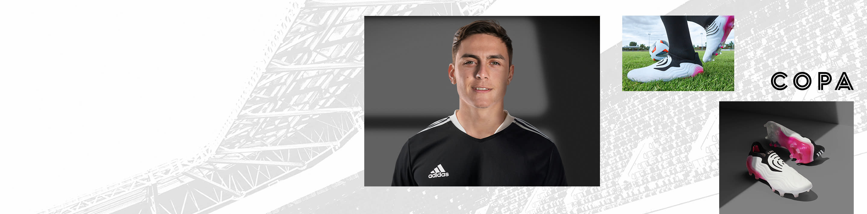 Image featuring the Copa boots and male player.