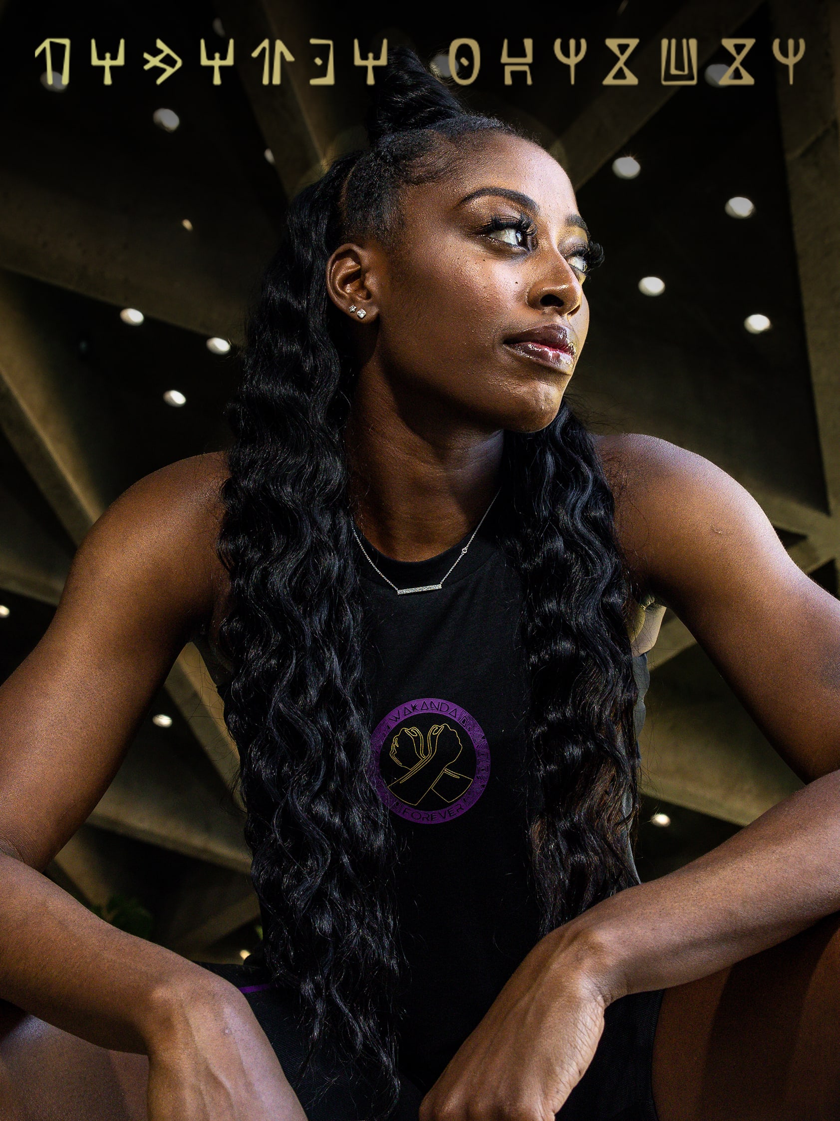 WNBA player Chiney Ogwumike, in the new Wakanda Forever Collection.