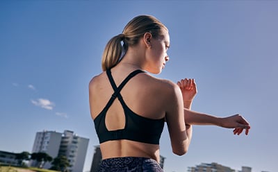 Model wearing adidas Bras and Leggings collection