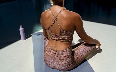 Model wearing adidas Bras and Leggings collection