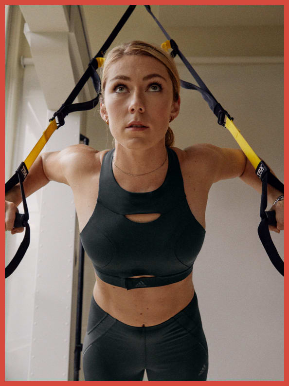 MIKAELA SHIFFRIN WEARS TRAIN MEDIUM SUPPORT. A bra that's supportive and versatile, the Olympic skier stays ready for anything, on and off the slopes.