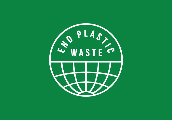 The Adidas logo and the Adidas End Plastic Waste logo.