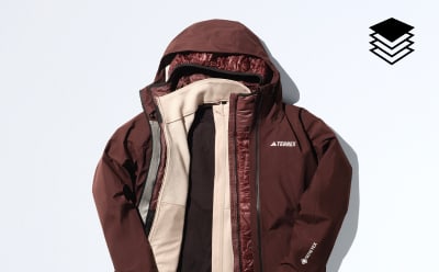 Brown Terrex Xperior gore-tex paclite rain jacket