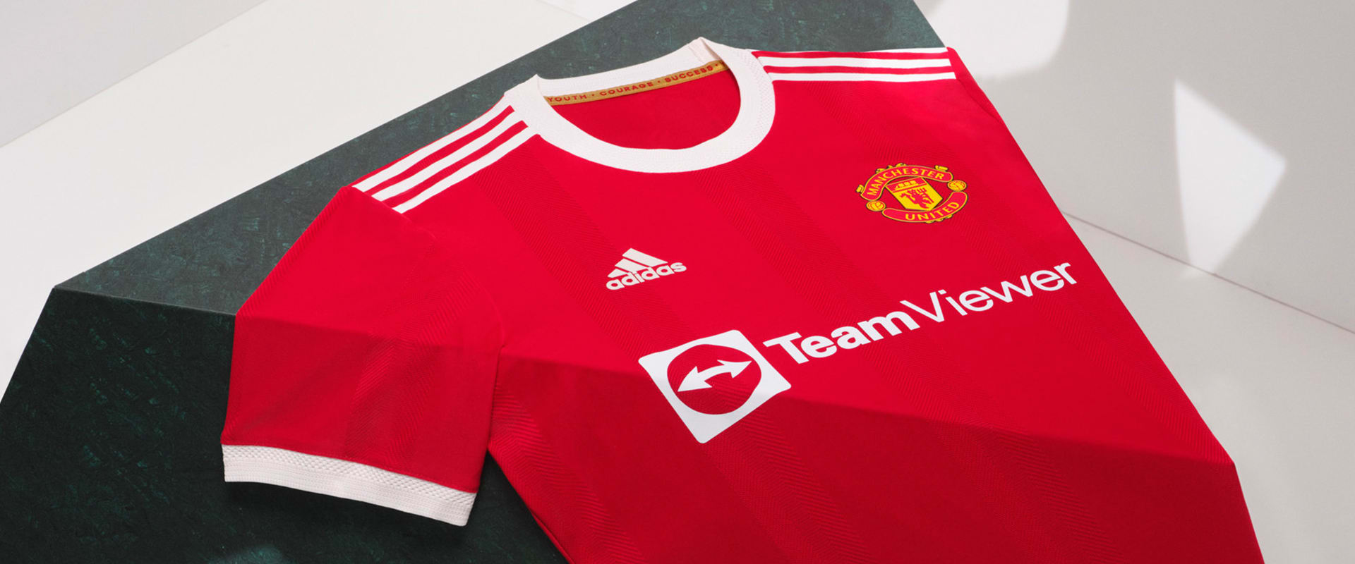 A visual of the Manchester United Home Jersey