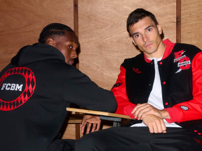 Two men wearing FC Bayern Munch lifestyle gear