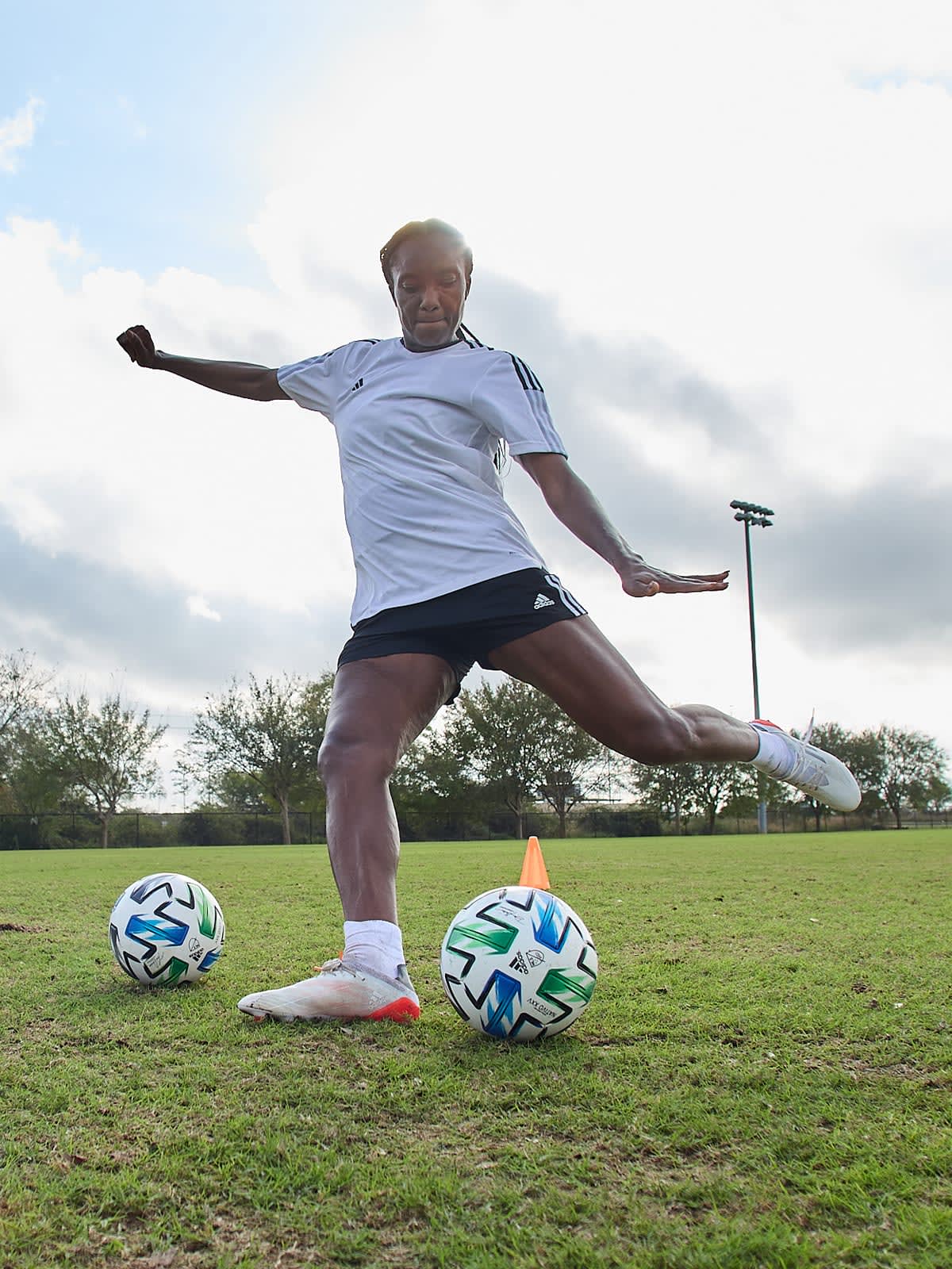 Kicking a soccer ball online