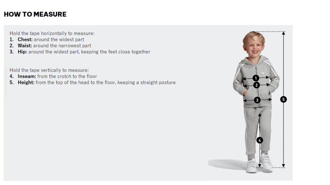 Sea Size Guide Kids adidas SG