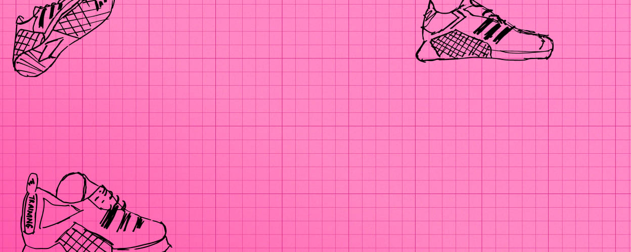 Pink gradient backgorund colour with CAD drawings of the Dropset 3