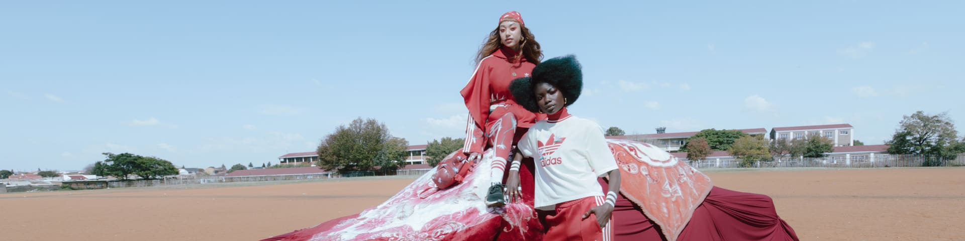 Model wears adidas THEBE MAGUGU collection