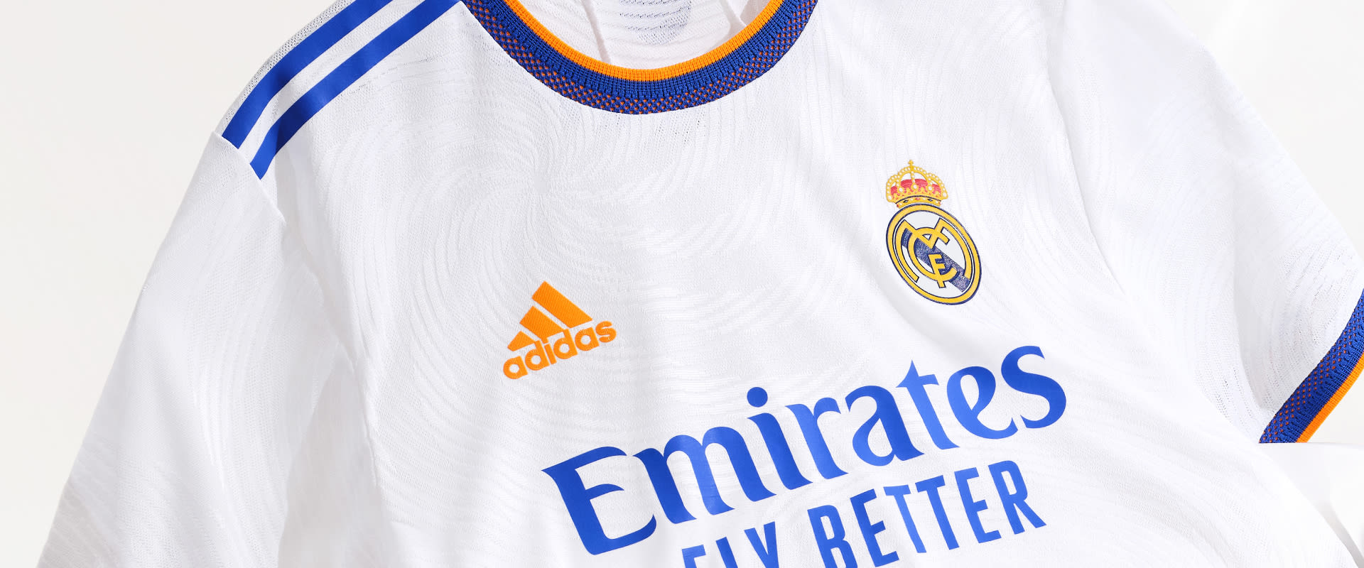 Adidas Real Madrid Home 21-22 soccer jersey White Blue Orange Size L Men